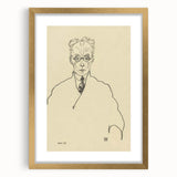 Striking Art Deco Wall Art - Minimalist Portrait of Franz Blei in Ink