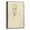 Striking Art Deco Wall Art - Minimalist Portrait of Franz Blei in Ink