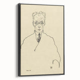Striking Art Deco Wall Art - Minimalist Portrait of Franz Blei in Ink