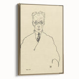 Striking Art Deco Wall Art - Minimalist Portrait of Franz Blei in Ink