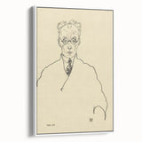 Striking Art Deco Wall Art - Minimalist Portrait of Franz Blei in Ink