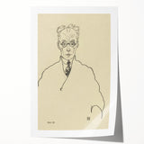 Striking Art Deco Wall Art - Minimalist Portrait of Franz Blei in Ink