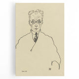 Striking Art Deco Wall Art - Minimalist Portrait of Franz Blei in Ink