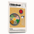Acrylic print of various colorful food dishes, ideal for dining room decor.