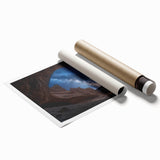 Stunning landscape print showcasing vibrant canyons in rich earthy tones, rolled for easy transport and display, perfect for enhancing home decor.