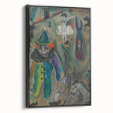 Expressive Circus Scene Art Print – Modern Clown & Performers Design