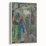 Expressive Circus Scene Art Print – Modern Clown & Performers Design