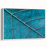 Vintage poster art of close-up leaves on a framed canvas, featuring vibrant green and yellow tones.