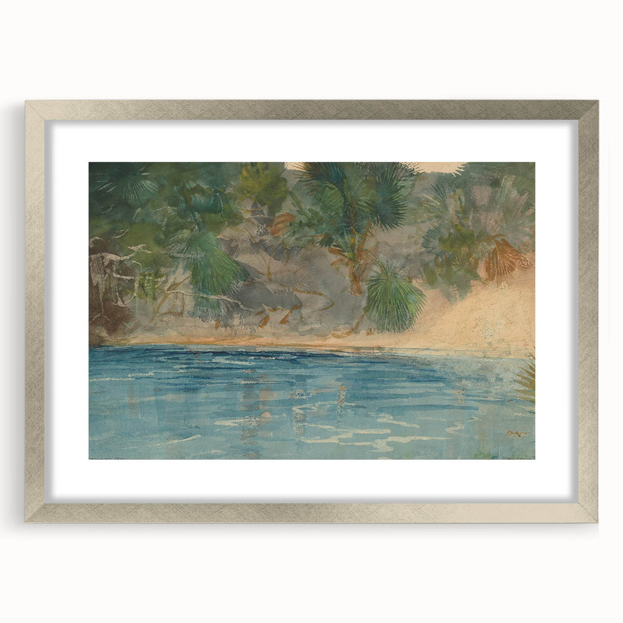 Realism Art Print - Blue Spring, Florida by Winslow Homer Canvas Art