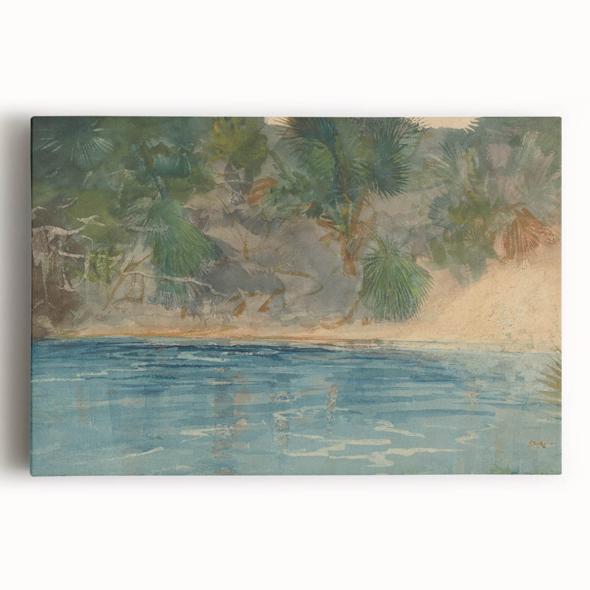 Realism Art Print - Blue Spring, Florida by Winslow Homer Canvas Art