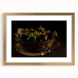 Rustic Mangosteen Basket Art – Vintage Kitchen Still Life Print