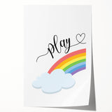 Play Rainbow Wall Art - Kids Inspirational Playroom Decor
