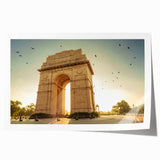 Extra large rolled print of a serene Indian landscape with lush greenery and floral elements, ideal for art wall dining room.