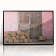 Large abstract wall art featuring a European Albanian landscape in muted earth tones on a framed acrylic.