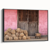 Black and white landscape art painting of Albania on framed canvas, ideal for bedroom wall decor.