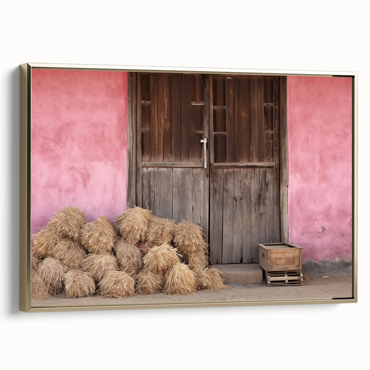 Vintage poster art of an Albanian landscape on framed canvas, featuring vibrant colors, ideal for living room decor.