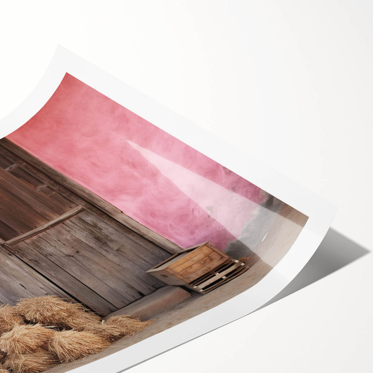 Extra large rolled print featuring line art flowers in soft pastel shades, ideal for large living room wall art.