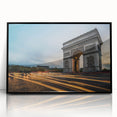 Large abstract wall art depicting a Parisian scene in muted black and gray tones on framed acrylic.