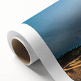 Art deco poster of Paris skyline in pastel shades on rolled canvas, ideal for nursery wall art.