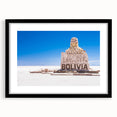 Colorful abstract art print of a Bolivian landscape in vibrant hues on a textured, extra large canvas.