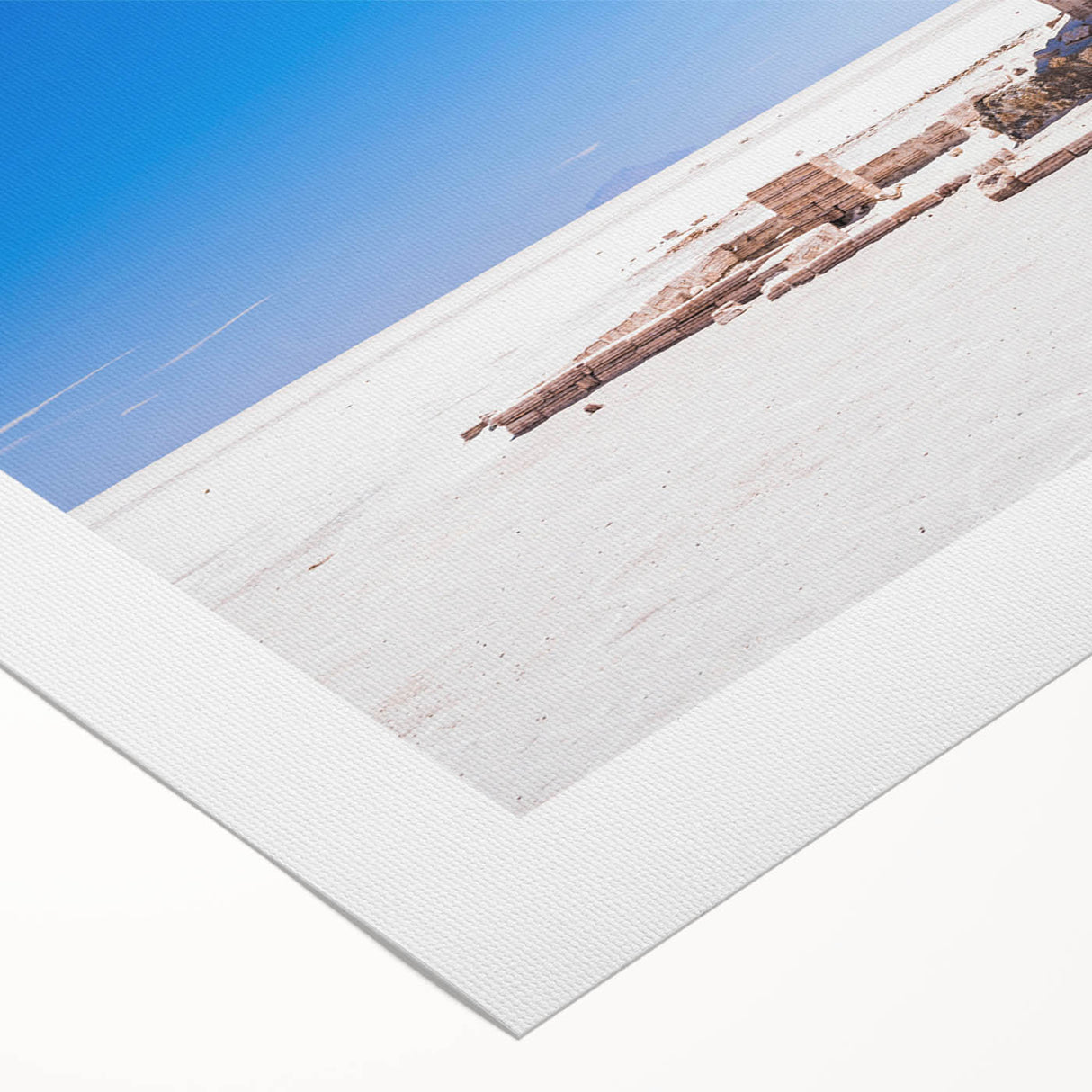 Art deco poster of a Bolivian landscape in muted earth tones on rolled canvas, suitable for dining room decor.