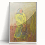 Expressionist Woman with Basket – Vibrant Figurative Wall Art
