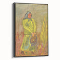 Expressionist Woman with Basket – Vibrant Figurative Wall Art