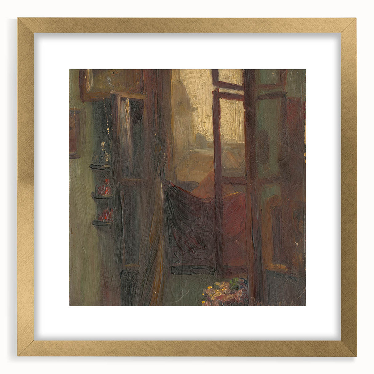 Rustic Modern Wall Art – Atmospheric Window Scene with Warm Tones