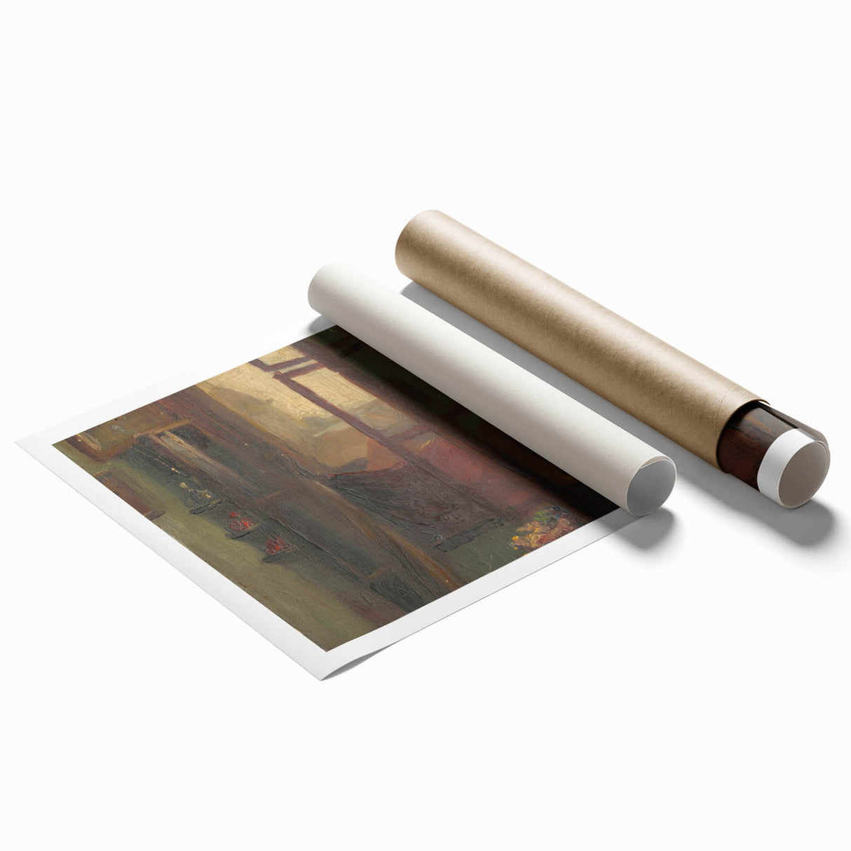Rustic Modern Wall Art – Atmospheric Window Scene with Warm Tones