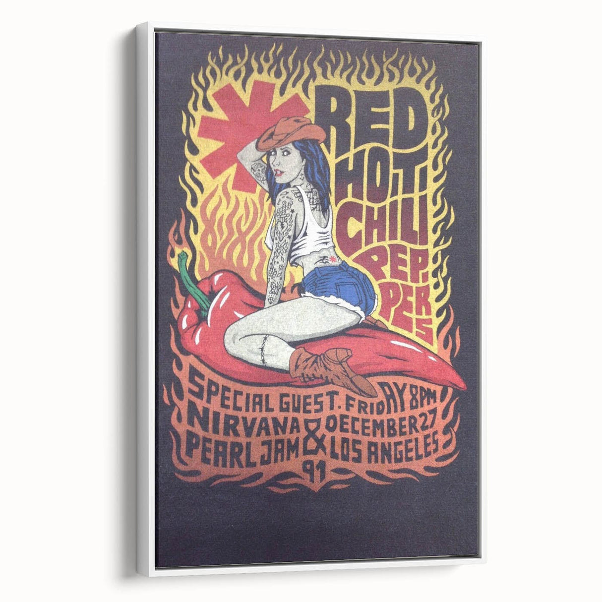 Red Hot Chili Peppers Nirvana Concert Poster | Vintage Rock Art