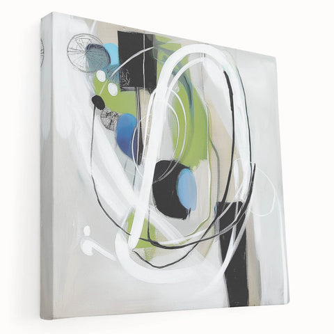 Abstract Art Prints – Modern Green and Blue Geometric Wall Design