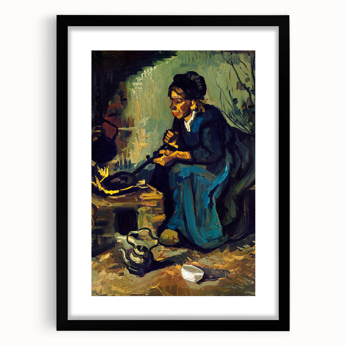 Impressionism Wall Art: Peasant Woman Cooking by Vincent van Gogh Prints