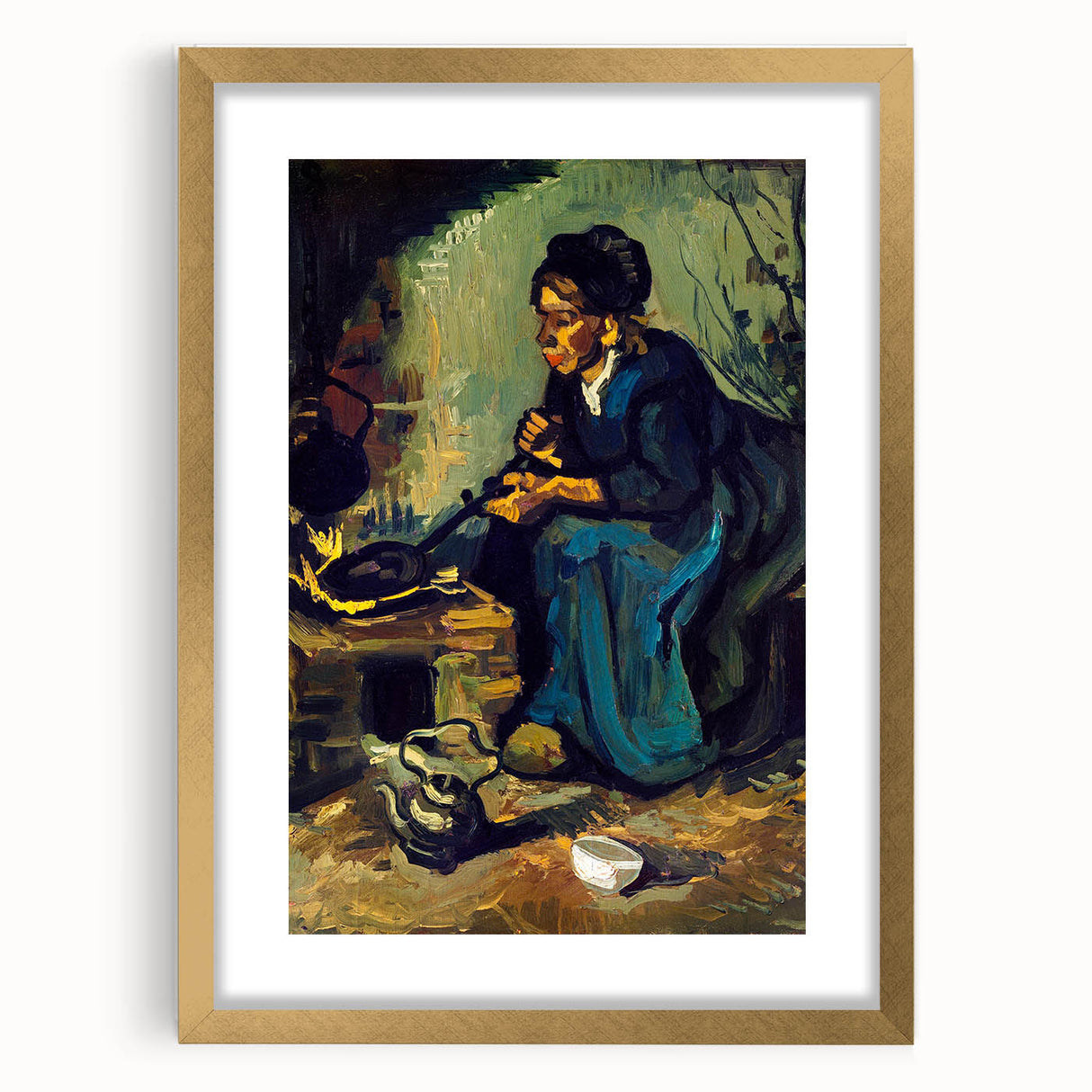 Impressionism Wall Art: Peasant Woman Cooking by Vincent van Gogh Prints