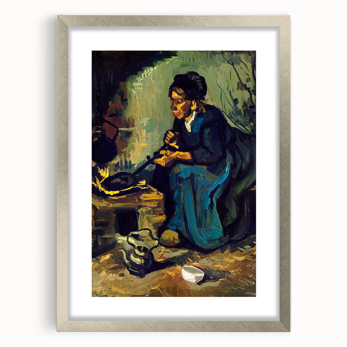 Impressionism Wall Art: Peasant Woman Cooking by Vincent van Gogh Prints