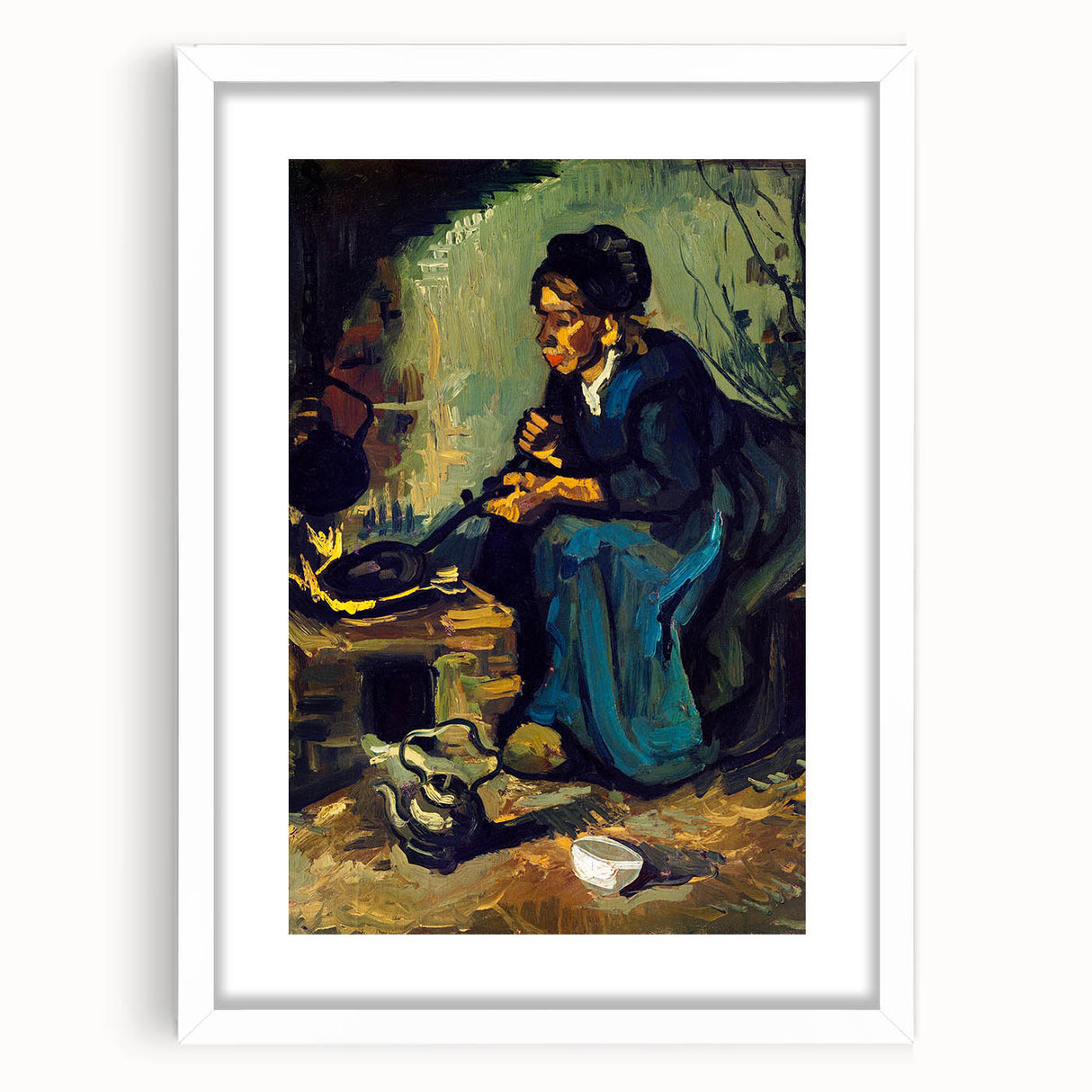 Impressionism Wall Art: Peasant Woman Cooking by Vincent van Gogh Prints