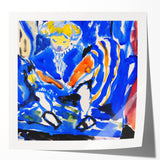 Vibrant Modern Wall Art – Colorful Abstract Painting of Child Reading