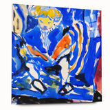 Vibrant Modern Wall Art – Colorful Abstract Painting of Child Reading