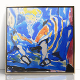 Vibrant Modern Wall Art – Colorful Abstract Painting of Child Reading