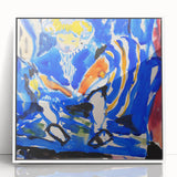 Vibrant Modern Wall Art – Colorful Abstract Painting of Child Reading