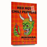 Red Hot Chili Peppers Nirvana Concert Poster | Vintage Rock Art