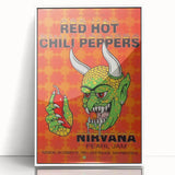 Red Hot Chili Peppers Nirvana Concert Poster | Vintage Rock Art