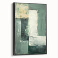 Framed minimalist abstract wall art showcasing a sleek black design, viewed from the side, perfect for modern home decor and artistic spaces.