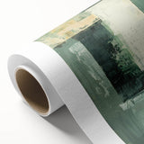 Abstract minimalist wall art print on rolled canvas, showcasing soft pastel colors and geometric shapes, ideal for modern home decor. Packaged securely in a cardboard tube for safe shipping.