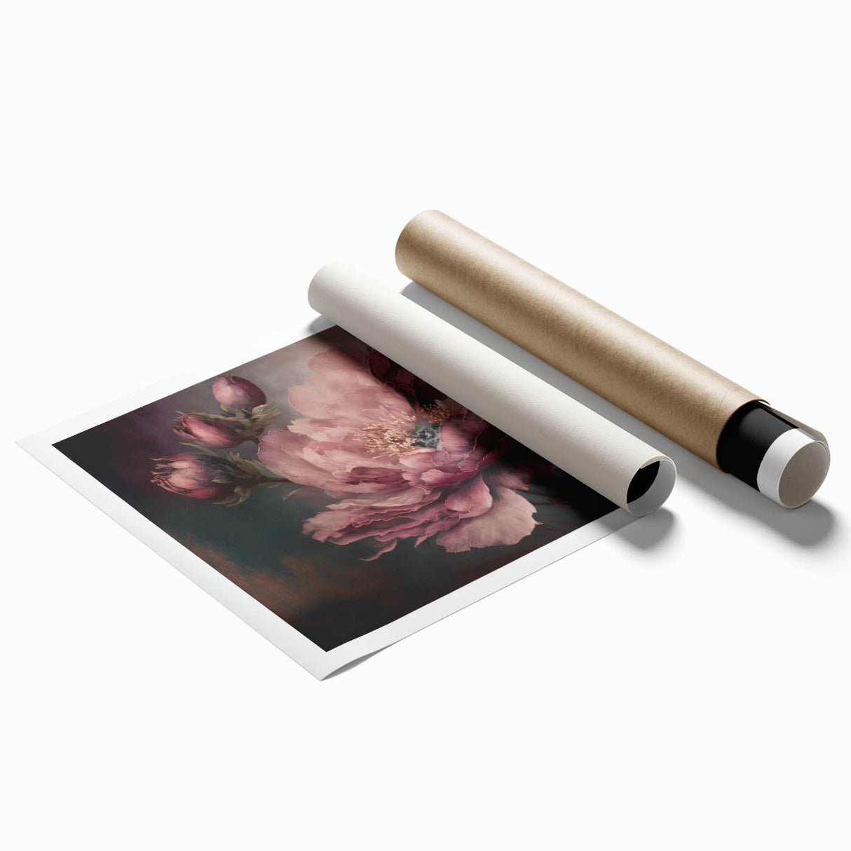 Dark Floral Elegance - Modern Living Room Canvas Wall Art