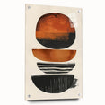 Abstract minimalist wall art displayed from the side, showcasing a sleek acrylic glass frame with decorative pins, perfect for modern home decor.
