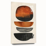 Abstract minimalist wall art in vibrant colors displayed on acrylic glass, showcasing an elegant side view without pins, ideal for modern home decor.