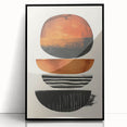 Framed abstract minimalist wall art featuring a sleek black design, displayed from the front, ideal for modern home decor and enhancing interior aesthetics.
