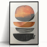 Framed abstract minimalist wall art featuring a sleek black design, displayed from the front, ideal for modern home decor and enhancing interior aesthetics.