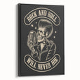 Rock and Roll Will Never Die Poster | Vintage Retro Skull Art