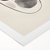Abstract minimalist wall art on rolled canvas showcasing soft pastel colors and geometric shapes, elegantly packaged in a protective cardboard tube for easy display.